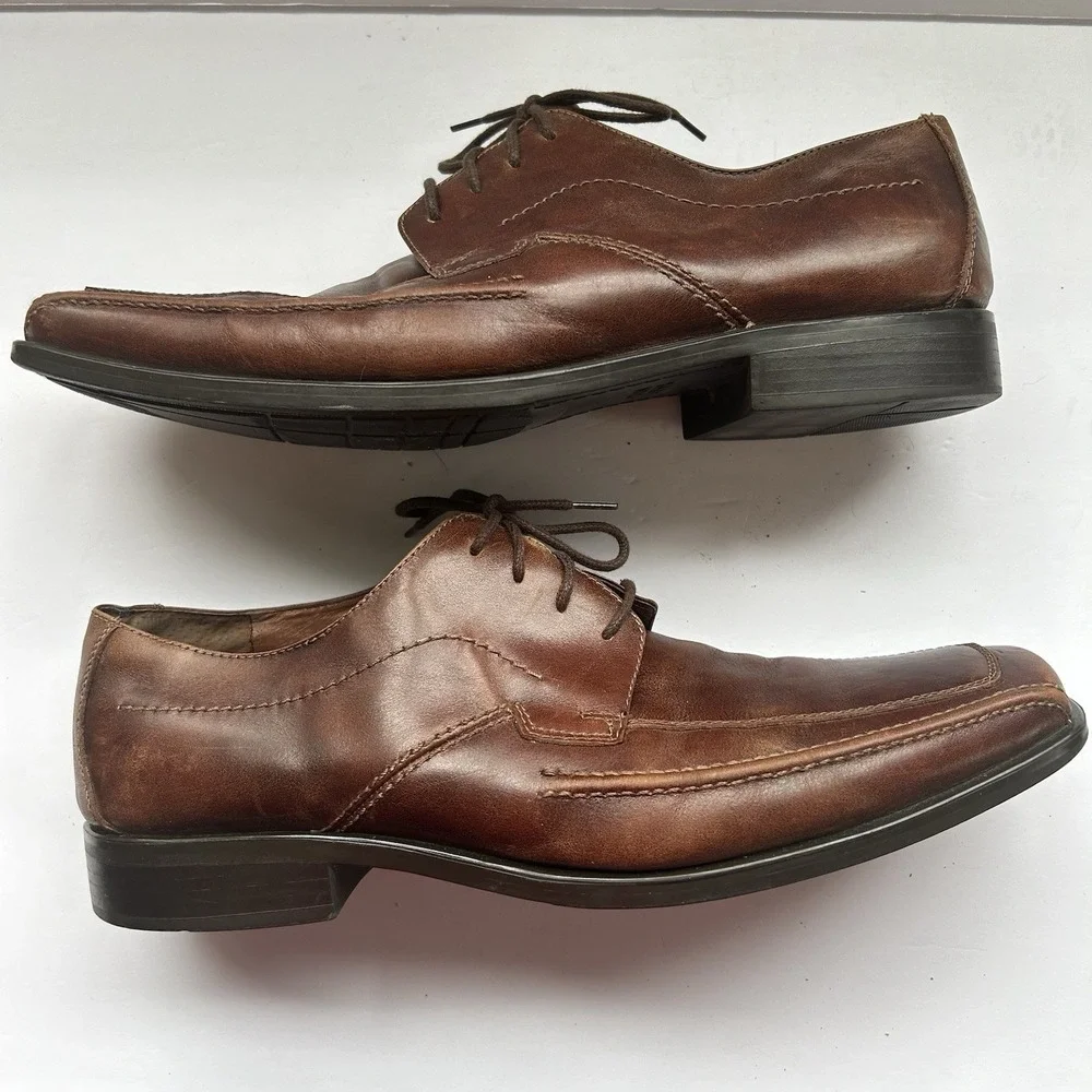Johnston & Murphy Mens Brown‎ Leather Dress Shoes 20-3120 Lace Oxford Square 13